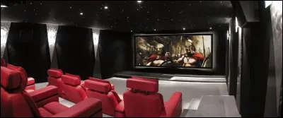 Descendons d'un étage, dans cet endroit insonorisé, nous pouvons regarder des films. C'est...
