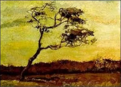 Mesurant 35 cm de haut sur 47 cm de large, ''Arbre fouetté par le vent'' est un tableau peint en août 1883 et actuellement perdu après un vol dans une collection privée. Quel artiste de mouvement postimpressionniste et symboliste en est l'auteur ?