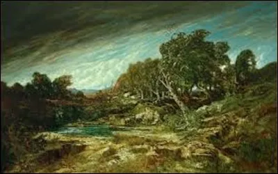 Peint vers 1865, ''Le coup de vent dans la Forêt de Fontainebleau'' est un tableau exécuté par un peintre réaliste. Pourriez-vous me citer son nom ?