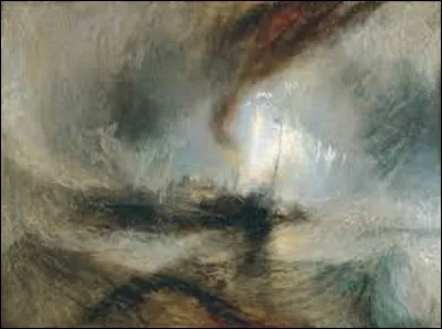 ''Tempête de neige en mer'' est un tableau exécuté en 1842 par un peintre romantique. Voyant un bateau à vapeur pris dans la tourmente, la légende raconte que l'artiste qui aurait conçu cette toile était attaché au mât du navire lors d'une réelle tempête de neige. De qui s'agit-il ?