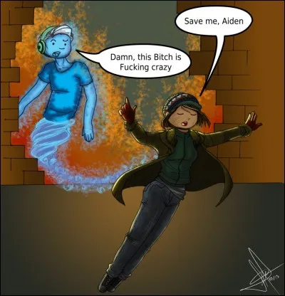 Que dit Aiden quand on part avec les personnages (Q3), quand on a choisi de vivre ?