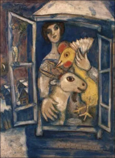 Qui a représenté "Bella avec coq à la fenêtre" ?