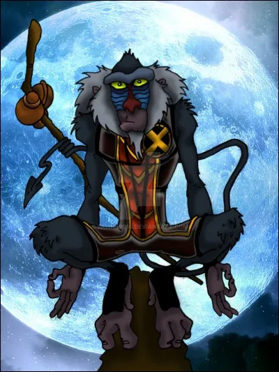 Je suis un mandrill qui veille sur les animaux de la savane.