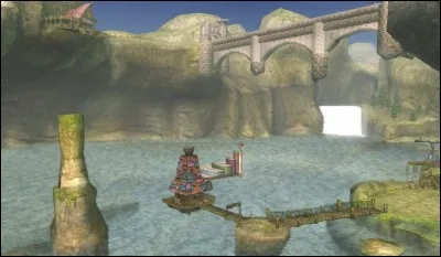 Quel engin permet de passer du lac d'Hylia au pont ?