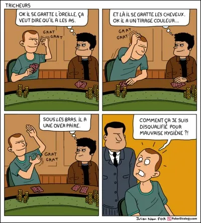 Au poker, ou dans plusieurs jeux de cartes, comment se nomme la technique de triche consistant à communiquer avec un allié par toussotement ou manière de cligner des yeux ou autres signes ?