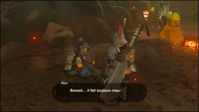 Un jeune homme situé sur la route qui mène au village Goron nous donne une armure de pierre, si...