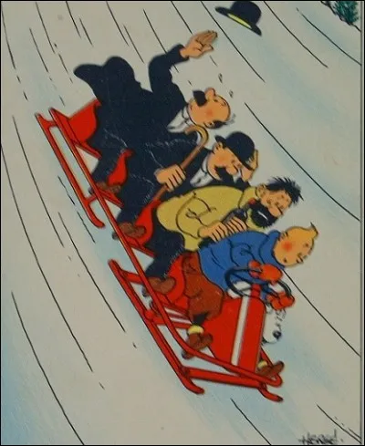 Tous les amis de Tintin sont montés sur un bobsleigh sauf un, lequel ?