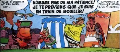 « Dulce et decorum pro patria mori », voilà tout ce que trouve à dire ce Romain plongé dans un chaudron. Comment traduire ?