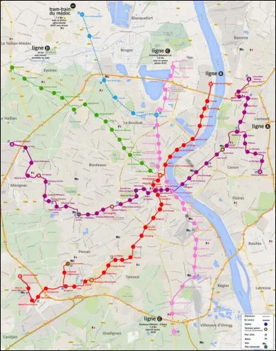 Combien de lignes de tramway sont en fonctionnement à Bordeaux ?