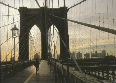 Qu'a-t-on fait en 1884 pour tester la solidité du pont de Brooklyn à New York ?