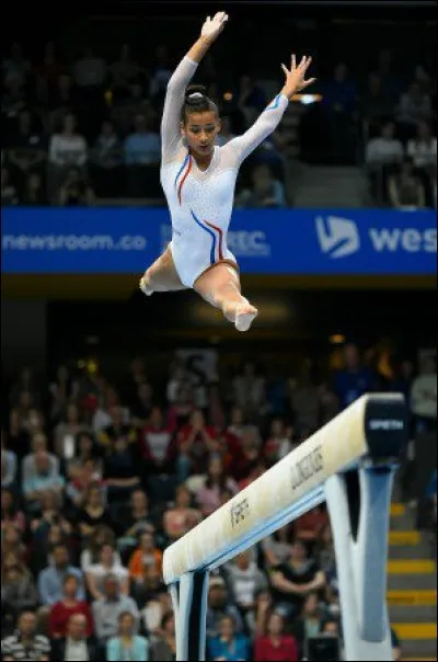 Au-dessus de quel agrès cette gymnaste "vole-t-elle" ?