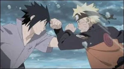 Vers la fin de leur combat, quand ils sont épuisés, que perd Naruto après le coup de poing de Sasuke ?