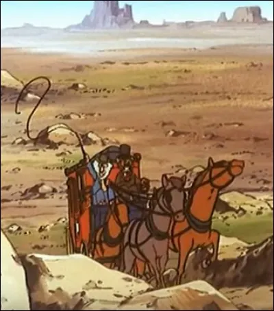 La diligence qu'empruntent les voyageurs roule vers :