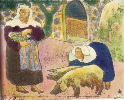 Qui a peint "Bretonne nourrissant les cochons" ?