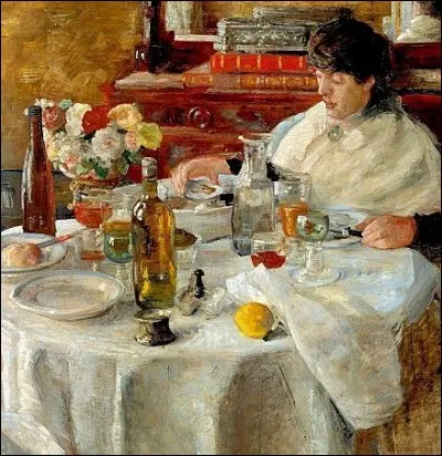 Qui a représenté cette dame dégustant des fruits de mer ?