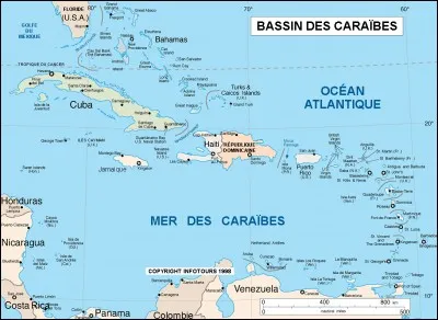 Cet archipel s'appelle les Caraïbes et se situe dans la mer des Caraïbes. À quel pays appartient-il ?