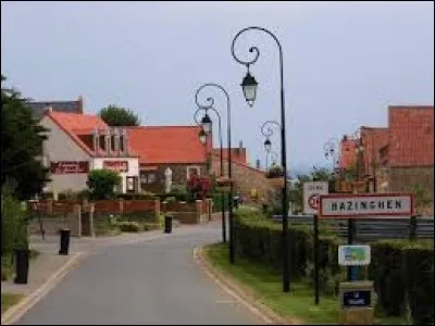 Commune des Hauts-de-France, dans l'arrondissement de Boulogne-sur-Mer, Bazinghen se trouve dans le département ...