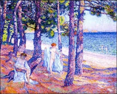 En 1905, quel peintre pointilliste a peint cette scène intitulée « 
 Baigneuses sous les pins, à Cavalière » ?