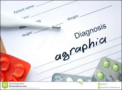 Comment appelle-t-on l'incapacité d'écrire due à des lésions cérébrales ?