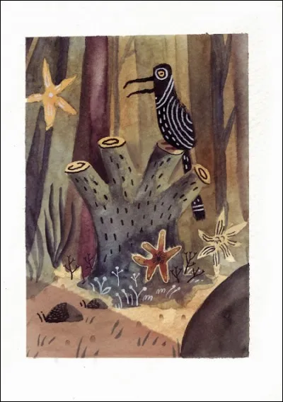 Vous mangez un hamburger vegan dans la forêt.