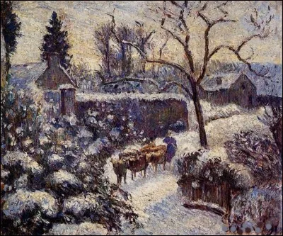 Ce tableau s'intitule "Effet de neige à Montfoucault", son peintre a pour prénom :