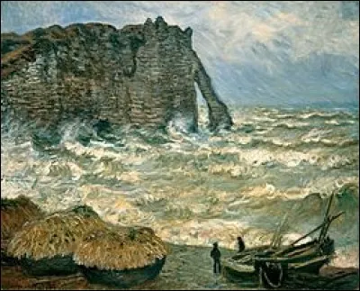 Qui a peint "Mer agitée à Étretat" ?