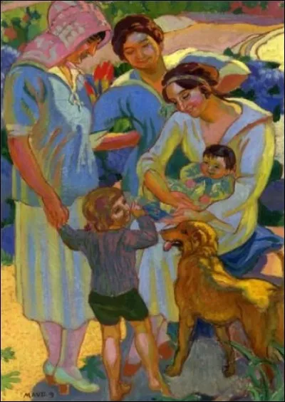 Qui a représenté ces femmes, enfants et leur chien ?