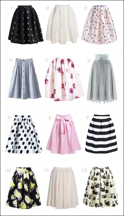 Quelle jupe préfères-tu ?