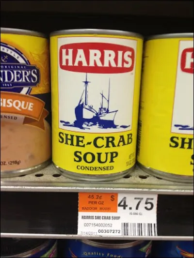 Ceci est une boîte de soupe à base de crustacé. Qu'y a-t-il d'étrange ?