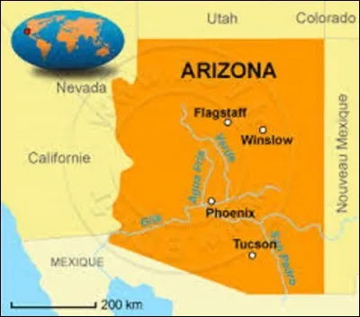 Sixi&egrave;me &Eacute;tat le plus vaste am&eacute;ricain avec une superficie de 295 254 km&sup2;, l'Arizona a adh&eacute;r&eacute; &agrave; l'Union le 14 f&eacute;vrier 1912. Se situant &agrave; l'ouest des &Eacute;tats-Unis, il est le seizi&egrave;me le plus peupl&eacute; de ce pays avec 6 392 017 habitants. Quelle ville, fond&eacute;e en 1868, en est la capitale ?