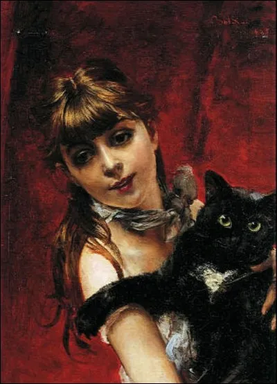 Qui représenté cette "Fille avec un chat noir" ?