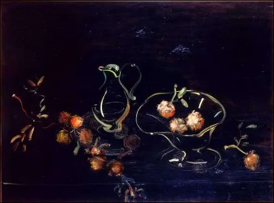 Qui a peint cette peinture du m&ecirc;me titre "Nature morte sur fond noir" ?