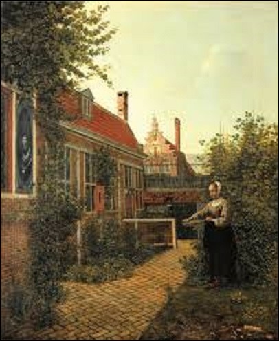 Quel artiste baroque de l'âge d'or de la peinture néerlandaise a peint cette huile sur toile en 1651 ou 1661 : ''Femme dans un jardin'' ou ''Femme avec un panier de haricots dans le jardin'' ?