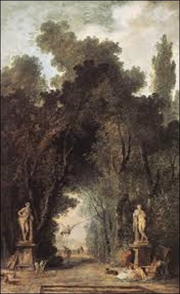 En 1799, quel peintre préromantique a réalisé l'huile sur toile intitulée ''Avenue dans un parc'' ?