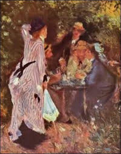 Quel impressionniste a peint en 1875 cette huile sur toile appelée ''Au jardin - Sous la tonnelle au moulin de la Galette'' ?