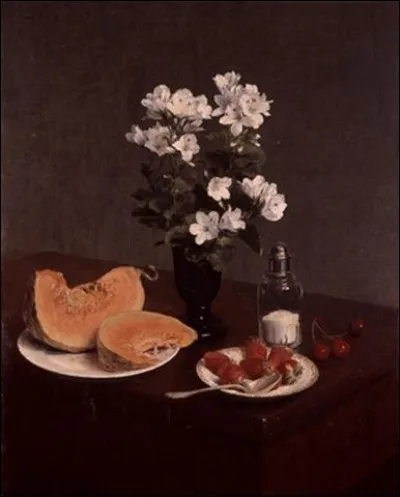 Qui a peint "Fleurs, melon, fraises et cerises" ?