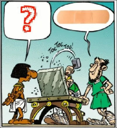 Dans « Astérix légionnaire », quel nom donne l'Égyptien à l'interprète ? (Comme je n'avais plus de scotch, j'ai mis un pansement...)