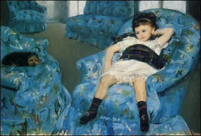 Qui a peint "Petite fille dans un fauteuil bleu" ?