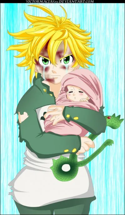 Elizabeth plonge dans un des souvenirs de Zaratras, celui où il rencontre pour la 1re fois Meliodas. Que dit celui-ci lorsque Zaratras dit qu'il s'occuperait d'Elizabeth (bébé) ?