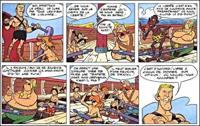 Le rôle de Spartacus (dans « La galère d'Obélix ») est tenu par la caricature de l'acteur du film (de S. Kubrik). Qui est-il ? (Cf. cases 1 et 6 ci-dessus)