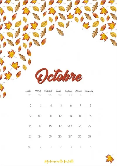 Comment dit-on octobre en anglais ?