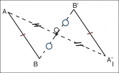 Cite deux points, deux segments ou deux droites symétriques par rapport à (AA') :