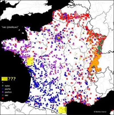 Mais ce fameux sac connaît bien d'autres appellations ! Dont celle en jaune sur la carte. Quelle est-elle ?