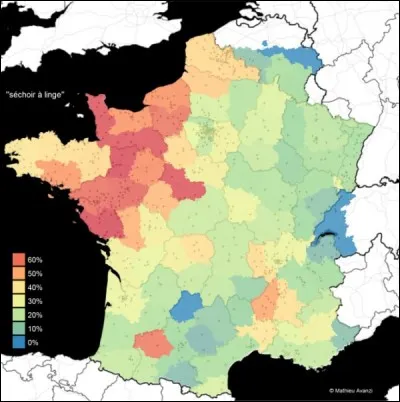 Et votre linge, sur quoi vous le mettez à sécher, par exemple ? (en rouge)