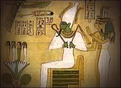 Il est devenu le souverain du monde de l'au-delà et le juge suprême des lois de Maât après son assassinat perpétré par son frère Seth. Il ressuscite grâce à la puissance magique de ses surs Isis et Nephtys. Il est représenté sous la forme d'un roi momifié, enveloppé d'un linceul et coiffé de la couronne blanche de la Haute-Egypte. Qui est-ce ?