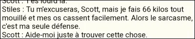 Quand Stiles dit-il "le sarcasme est ma seule défense" ?