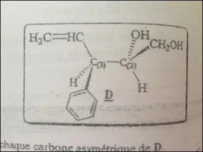 Pr&eacute;ciser la conformation absolue de chaque carbone.