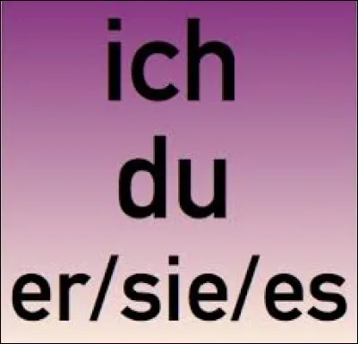 Quelles sont les terminaisons des trois premières personnes du singulier du verbe "rennen" conjugué au présent ?