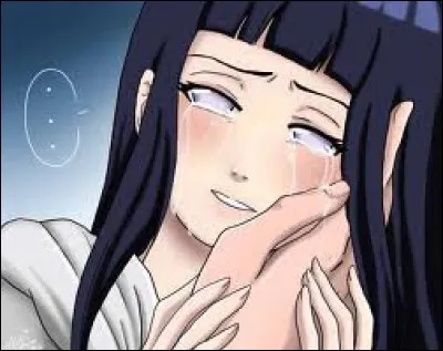 Que fait Hinata quand elle rend visite à Naruto à l'hôpital et que Naruto est au plafond juste devant elle ?