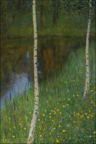 Qui a peint "Bord du lac avec bouleaux" ?